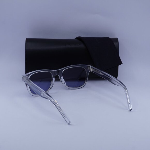 Saint Laurent SL51 RIM 004 Square Sunglasses - Crystal/Blue - Picture 5 of 10